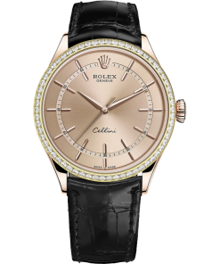 Đồng Hồ Rolex Cellini Dual Time 39mm 50705-001 dây đeo da