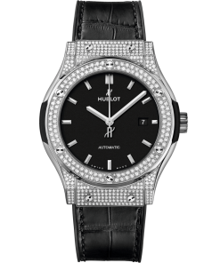 Đồng Hồ Hublot Classic Fusion Titanium Diamonds 38mm vỏ bằng titan gắn 228 viên kim cương