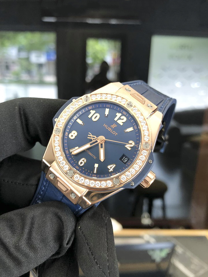 Đồng hồ Hublot Big Bang One Click King Gold Blue Diamonds 39 mm - Ảnh 3