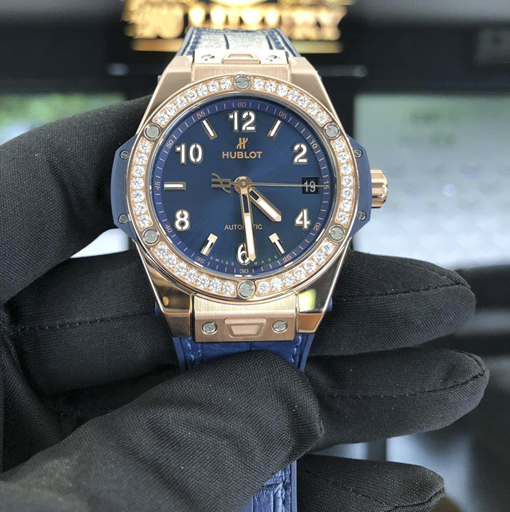 Đồng hồ Hublot Big Bang One Click King Gold Blue Diamonds 39 mm - Ảnh 2